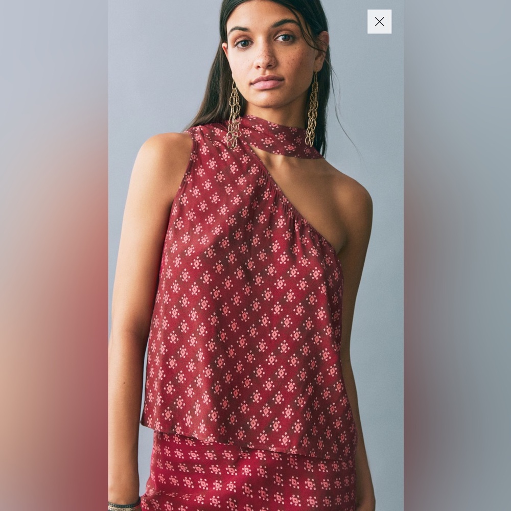 Mango - Asymmetric Printed Top